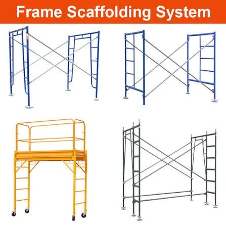 Product image of several frame scaffolding systems.